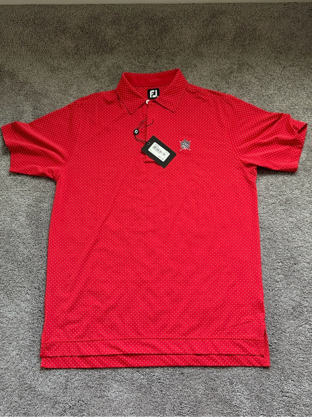 FootJoy Red Polo with White Microdot Print Landsdowne
